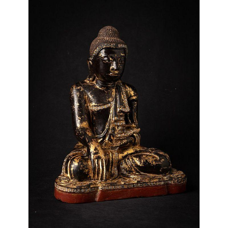 Antique Wooden Burmese Buddha Statue from Burma For Sale 2