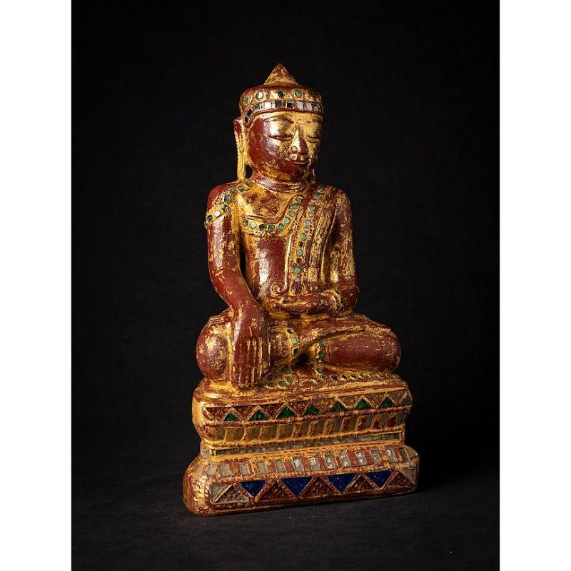 Legno Antica statua di Buddha birmano in legno proveniente dalla Birmania in vendita
