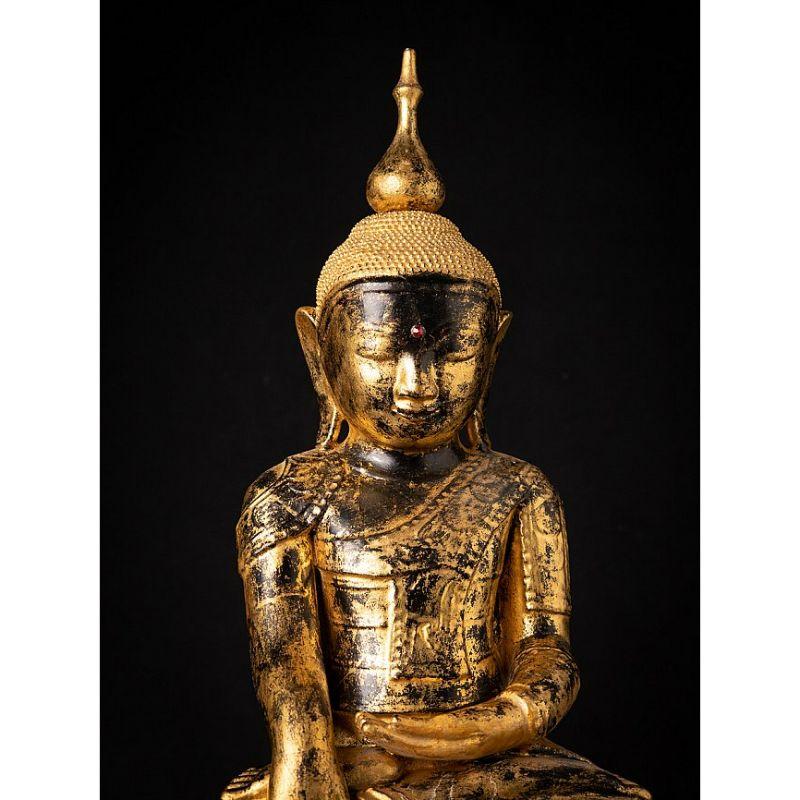 Antique Wooden Burmese Buddha Statue from Burma For Sale 4