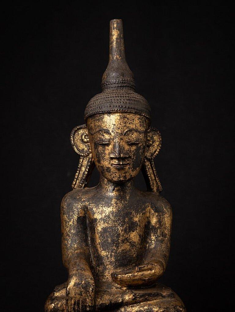 Antique Wooden Burmese Buddha Statue from Burma For Sale 5