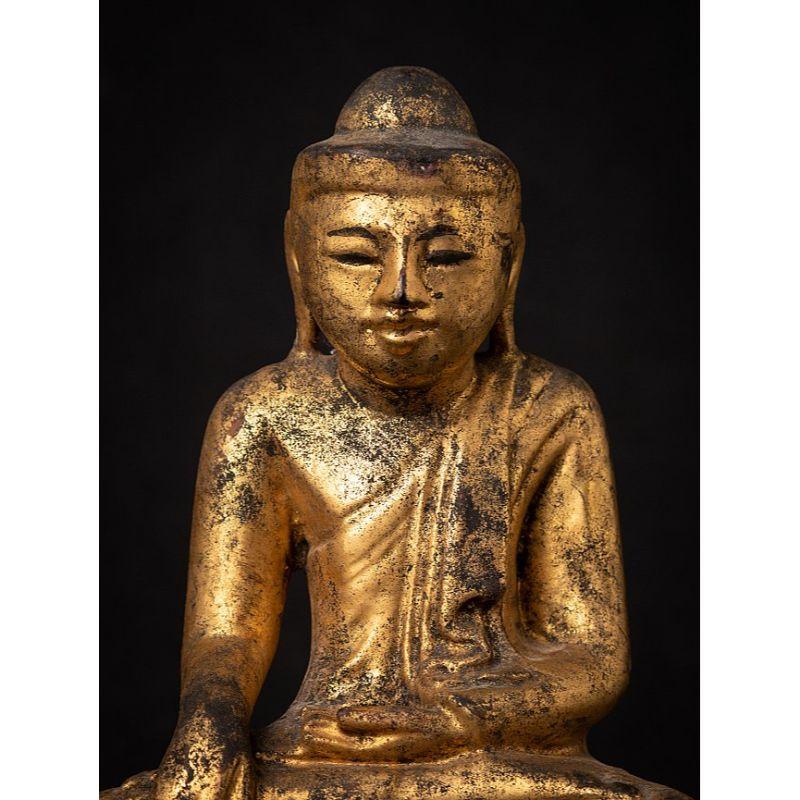 Antique Wooden Burmese Buddha Statue from Burma For Sale 5