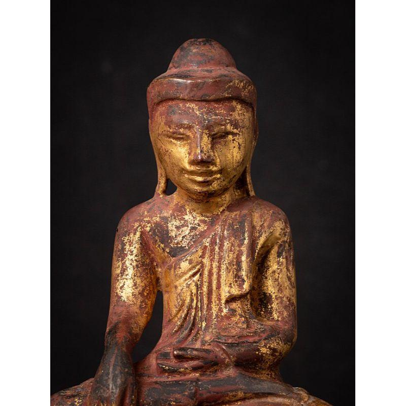 Antique Wooden Burmese Buddha Statue from Burma For Sale 5