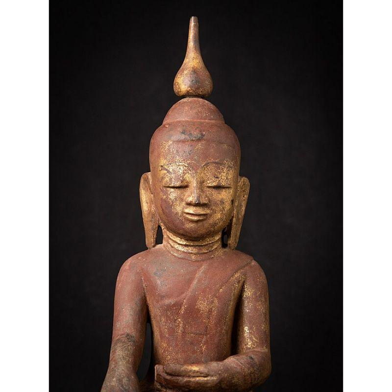 Antique Wooden Burmese Buddha Statue from Burma For Sale 5