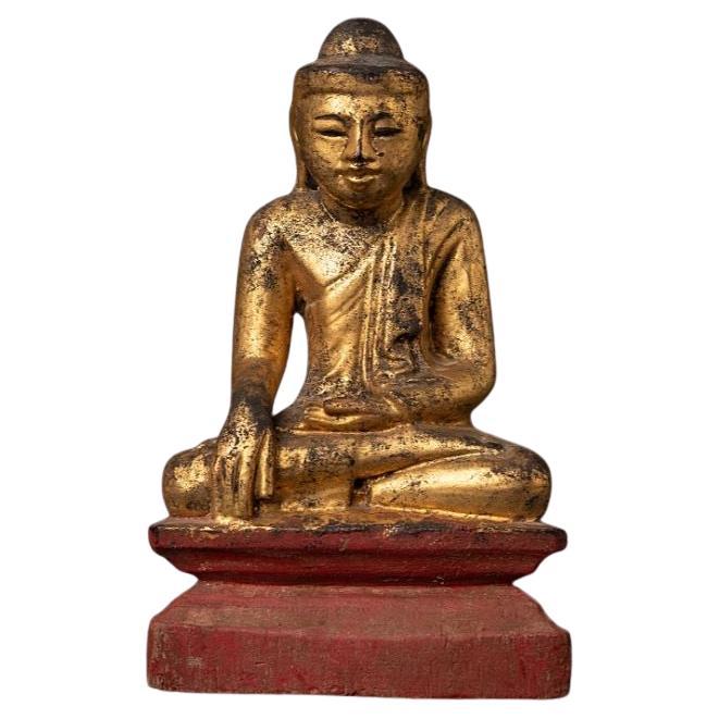 Antique Wooden Burmese Buddha Statue from Burma For Sale