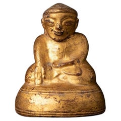 Antique Wooden Burmese Buddha Statue from Burma