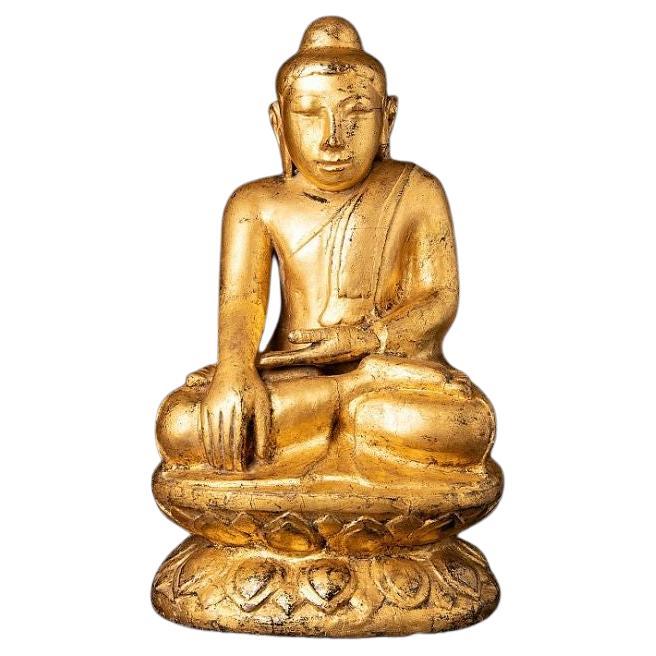 Antique Wooden Burmese Buddha Statue from Burma For Sale