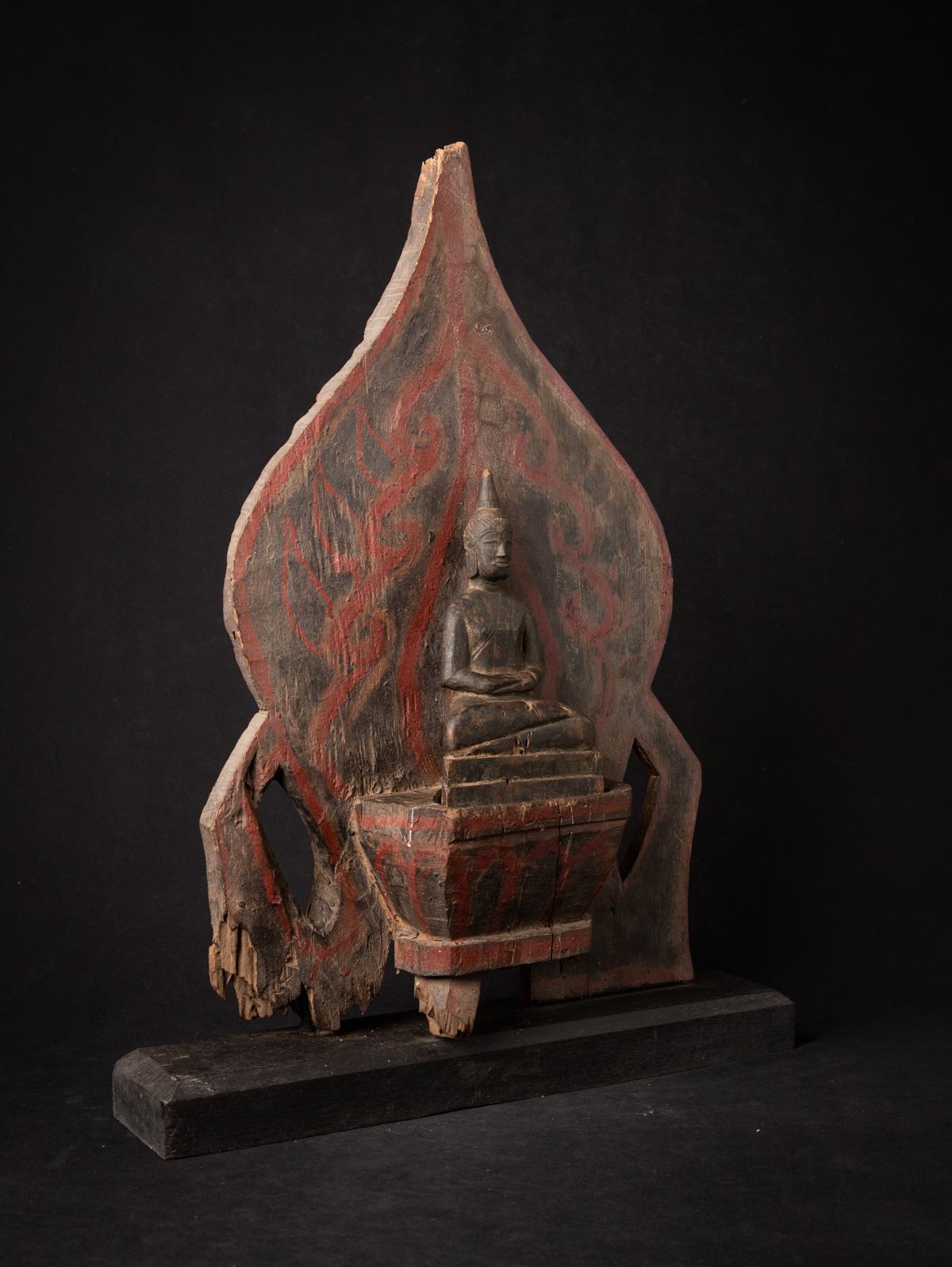 Statue de Bouddha antique en bois de Birmanie - OriginalBuddhas en vente 7