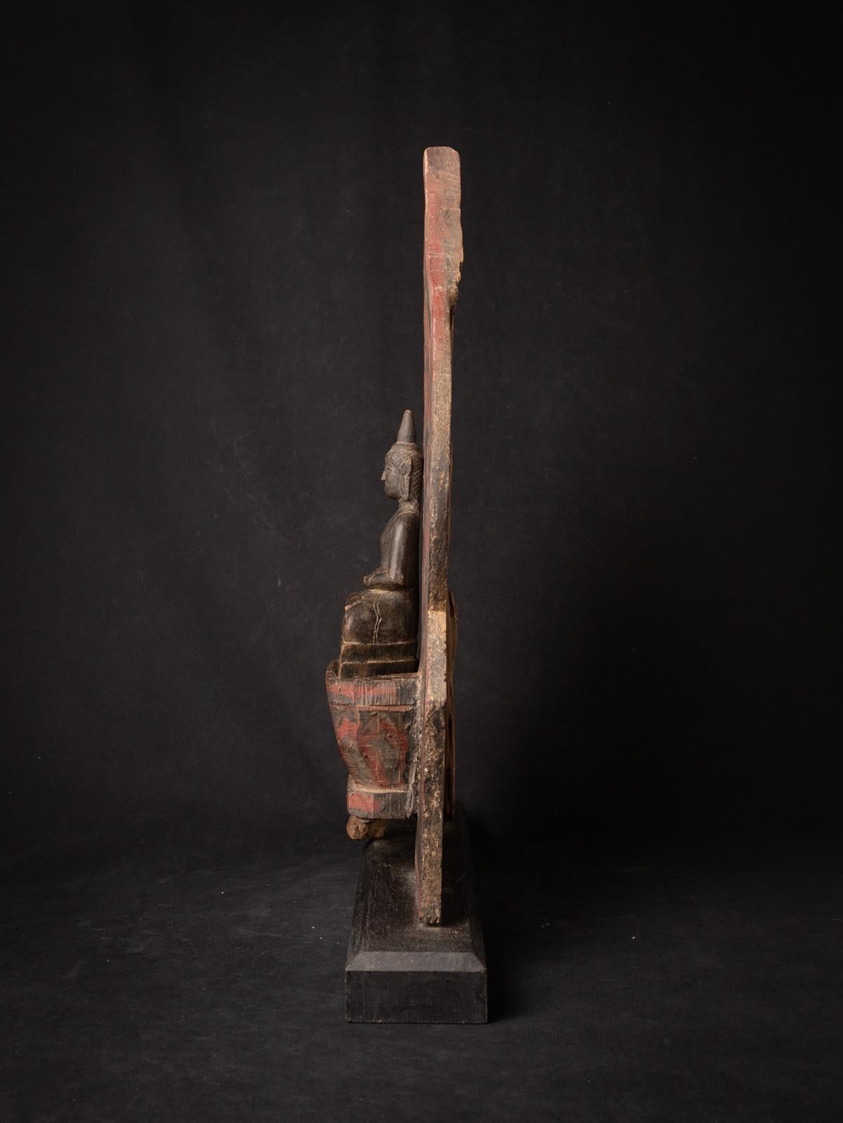 Statue de Bouddha antique en bois de Birmanie - OriginalBuddhas en vente 10