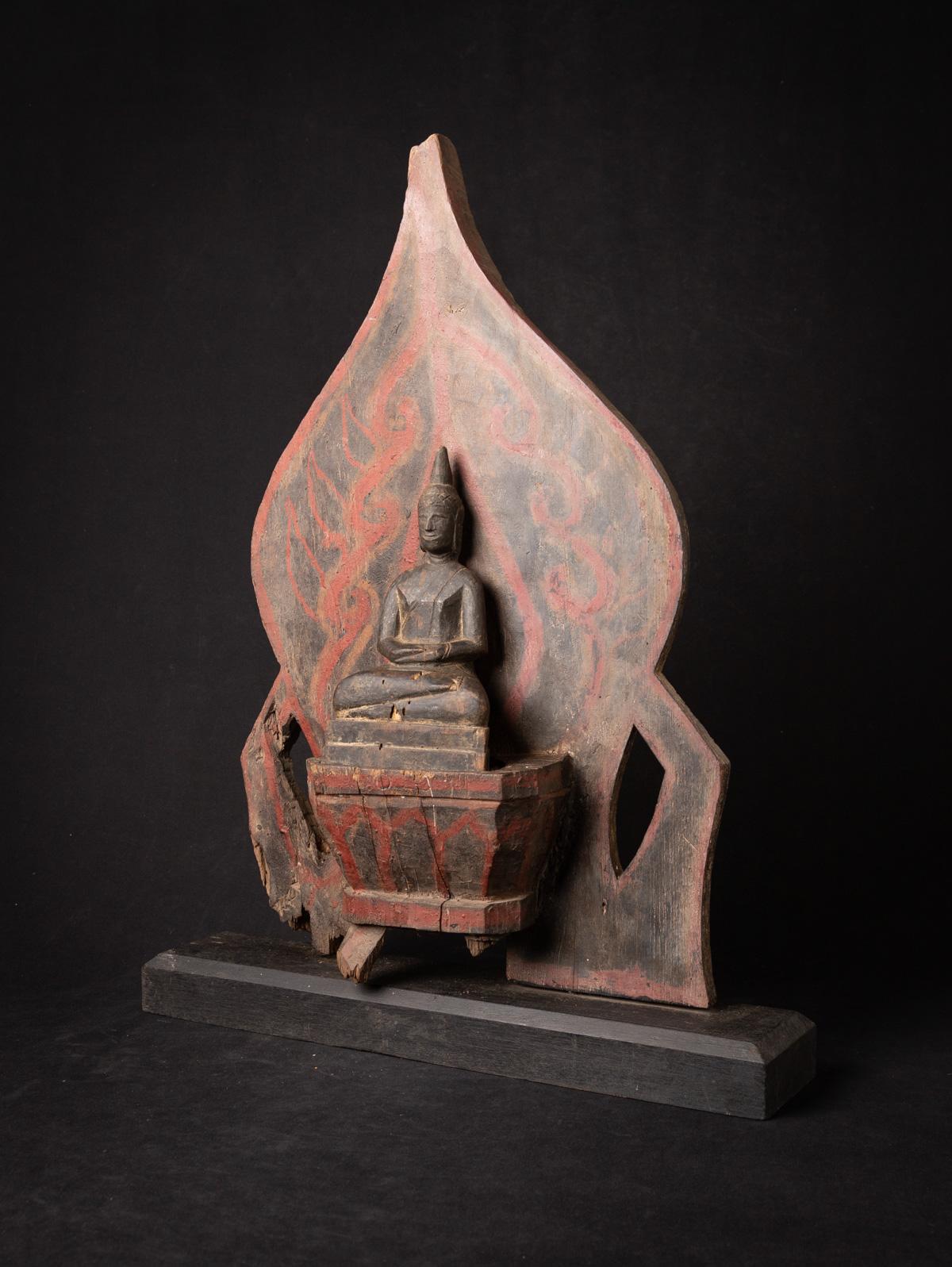 Statue de Bouddha antique en bois de Birmanie - OriginalBuddhas en vente 11