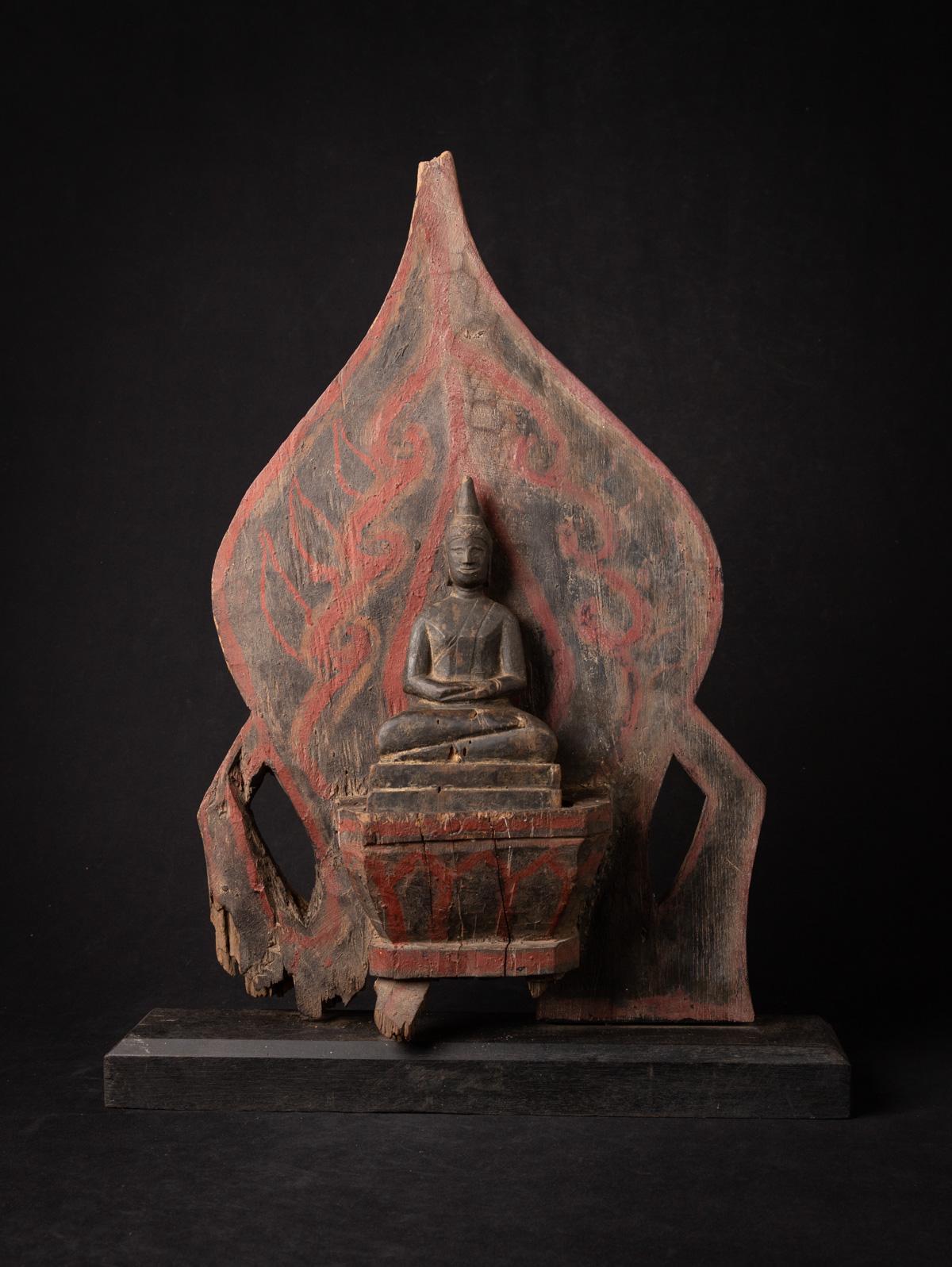 Statue de Bouddha antique en bois de Birmanie - OriginalBuddhas en vente 12