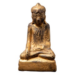 Antique wooden Burmese Buddha statue from Burma - OriginalBuddhas