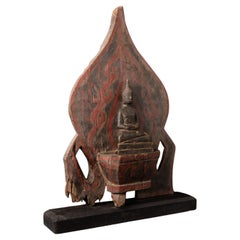 Statue de Bouddha antique en bois de Birmanie - OriginalBuddhas
