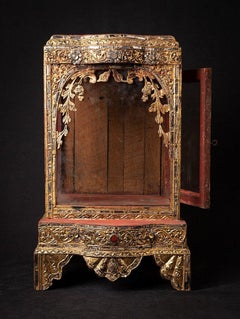 Antiker burmesischer Buddha- Tempel aus Holz aus Burma Original-Buddhas