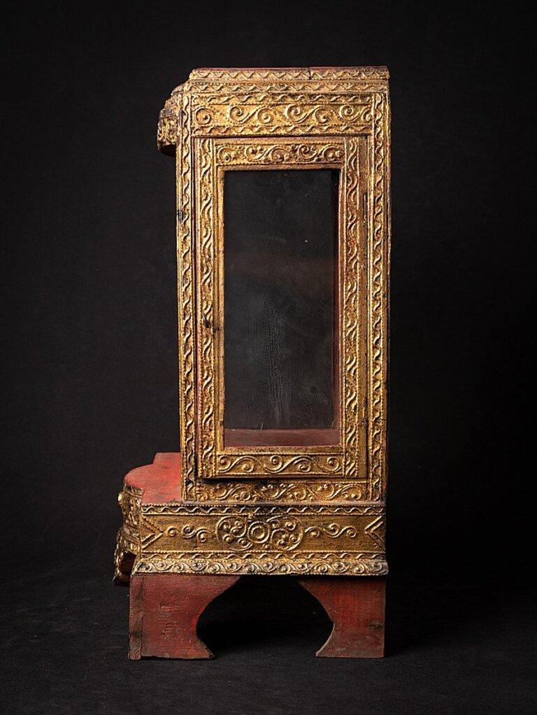 19th Century Antique Wooden Burmese Buddha Temple from Burma Original Buddhas For Sale