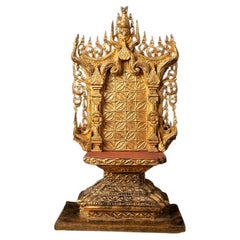 Antique Wooden Burmese Buddha Throne from Burma