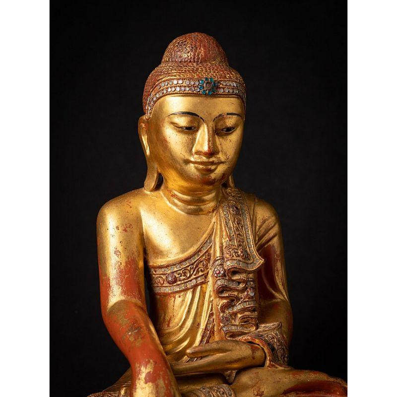 Antique Wooden Burmese Mandalay Buddha from Burma For Sale 7