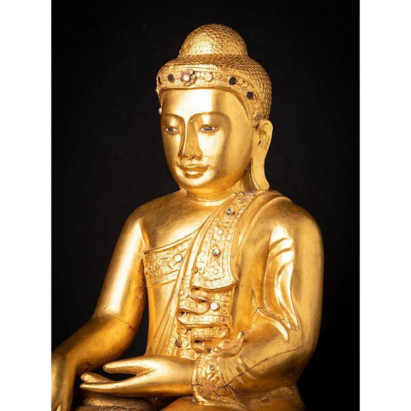 Antique Wooden Burmese Mandalay Buddha from Burma For Sale 7