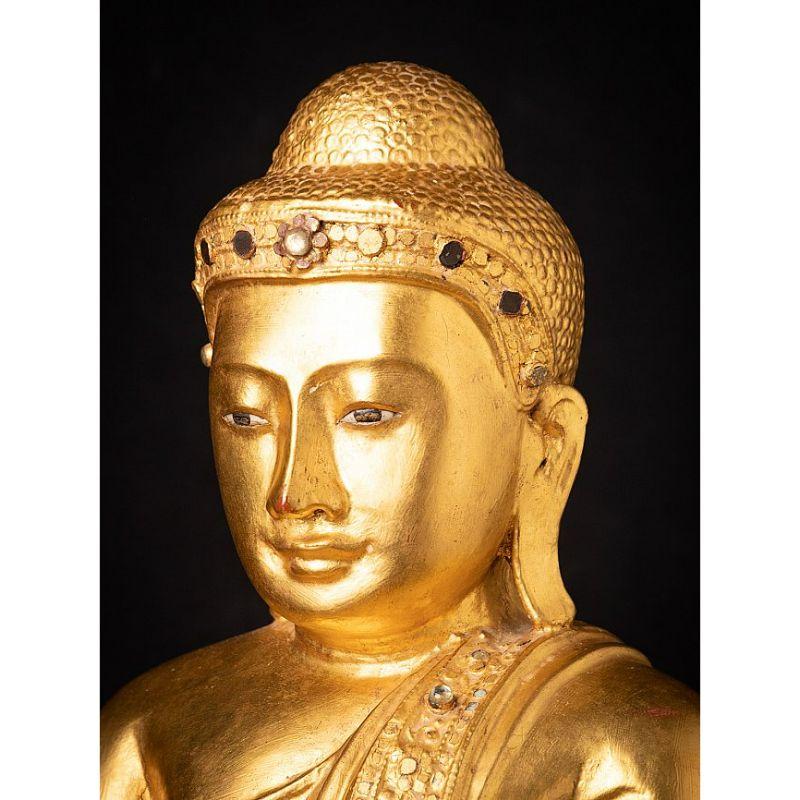 Antique Wooden Burmese Mandalay Buddha from Burma For Sale 8