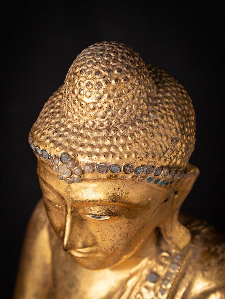 Antique Wooden Burmese Mandalay Buddha from Burma For Sale 10
