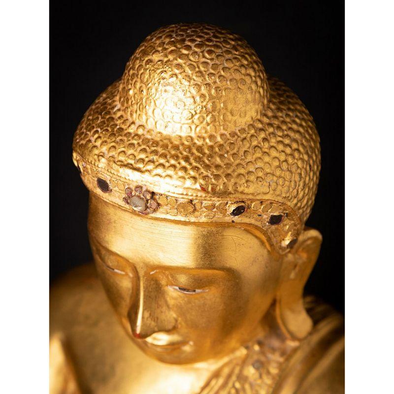 Antique Wooden Burmese Mandalay Buddha from Burma For Sale 10