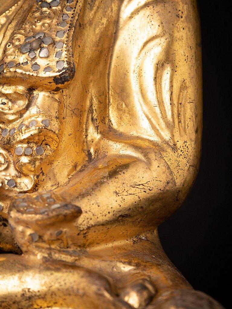 Antique Wooden Burmese Mandalay Buddha from Burma For Sale 14