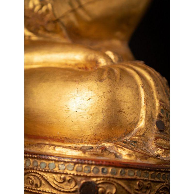 Antique Wooden Burmese Mandalay Buddha from Burma For Sale 15