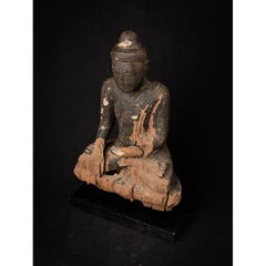 Antique Wooden Burmese Mandalay Buddha from Burma