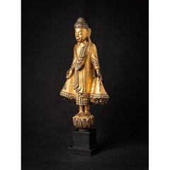 Antiker burmesischer Mandalay-Buddha aus Holz aus Burma
