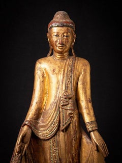 Antique Wooden Burmese Mandalay Buddha from Burma