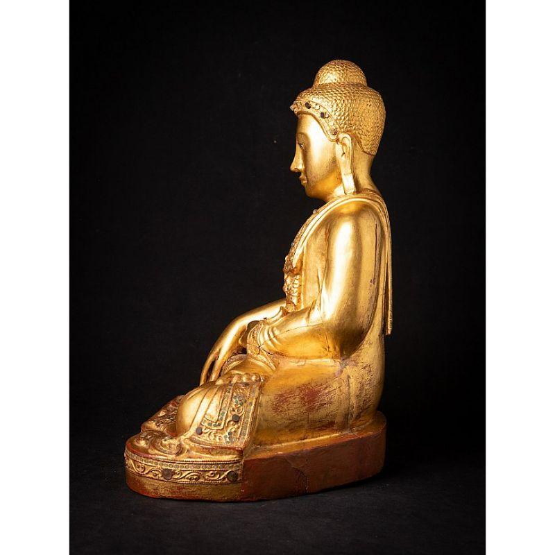 Antique Wooden Burmese Mandalay Buddha from Burma In Good Condition For Sale In DEVENTER, NL