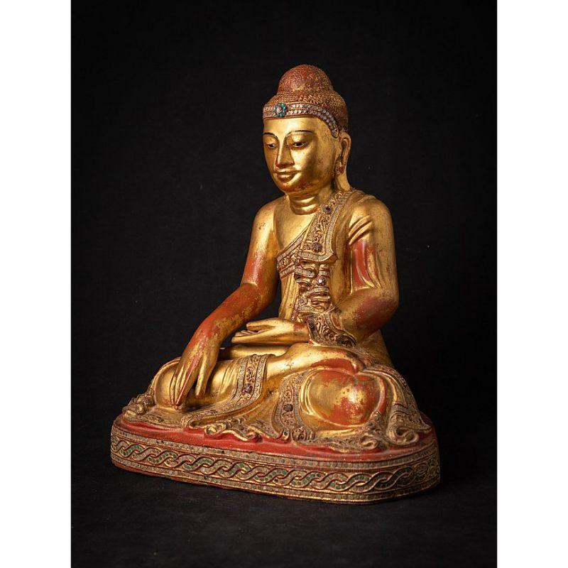 19th Century Antique Wooden Burmese Mandalay Buddha from Burma For Sale