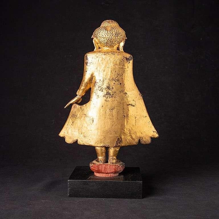 19th Century Antique wooden Burmese Mandalay Buddha from Burma For Sale