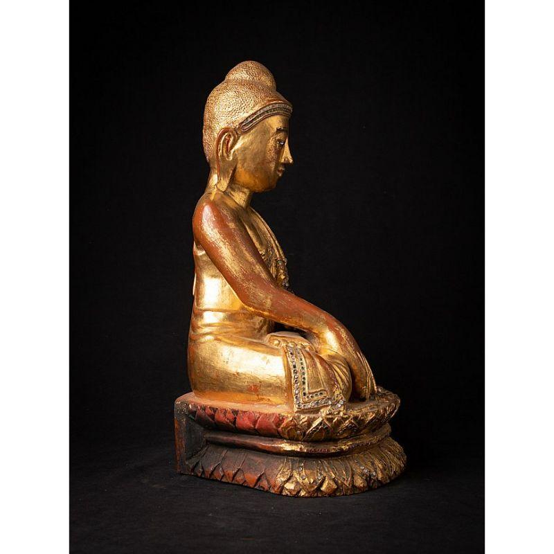 XIX secolo Antico Buddha birmano in legno di Mandalay proveniente dalla Birmania in vendita