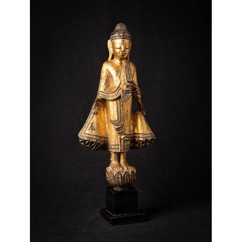 Antique Wooden Burmese Mandalay Buddha from Burma For Sale 2