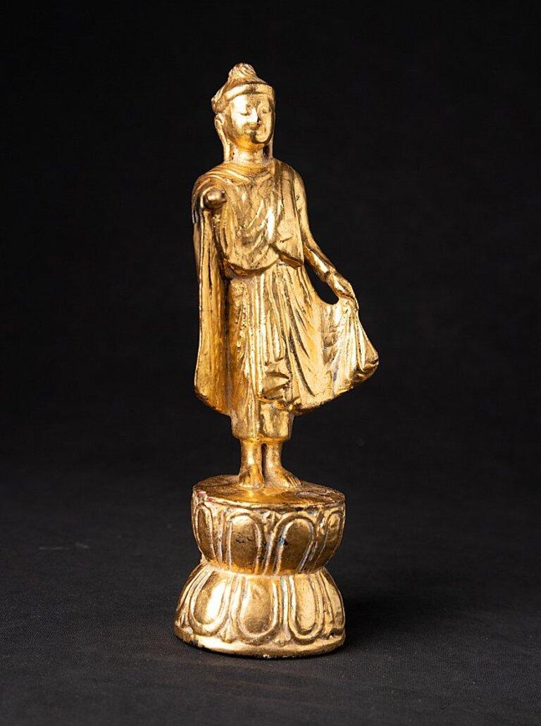 Antique wooden Burmese Mandalay Buddha from Burma For Sale 1
