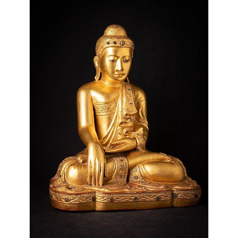 Antique Wooden Burmese Mandalay Buddha from Burma For Sale 2