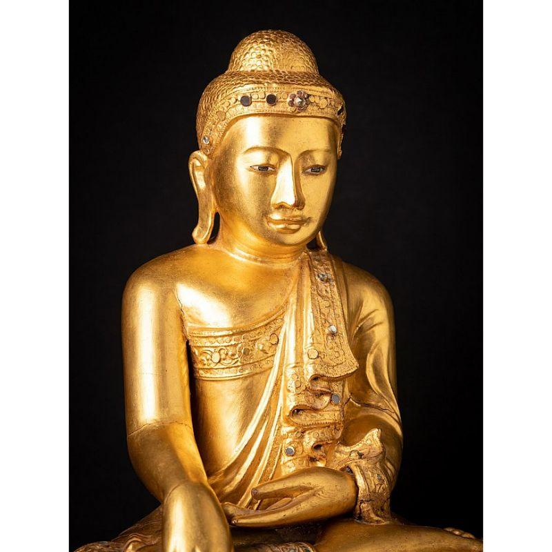 Bouddha de Mandalay birman ancien en bois de Birmanie en vente 2