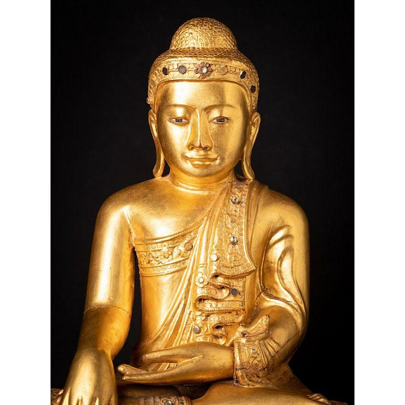 Bouddha de Mandalay birman ancien en bois de Birmanie en vente 4