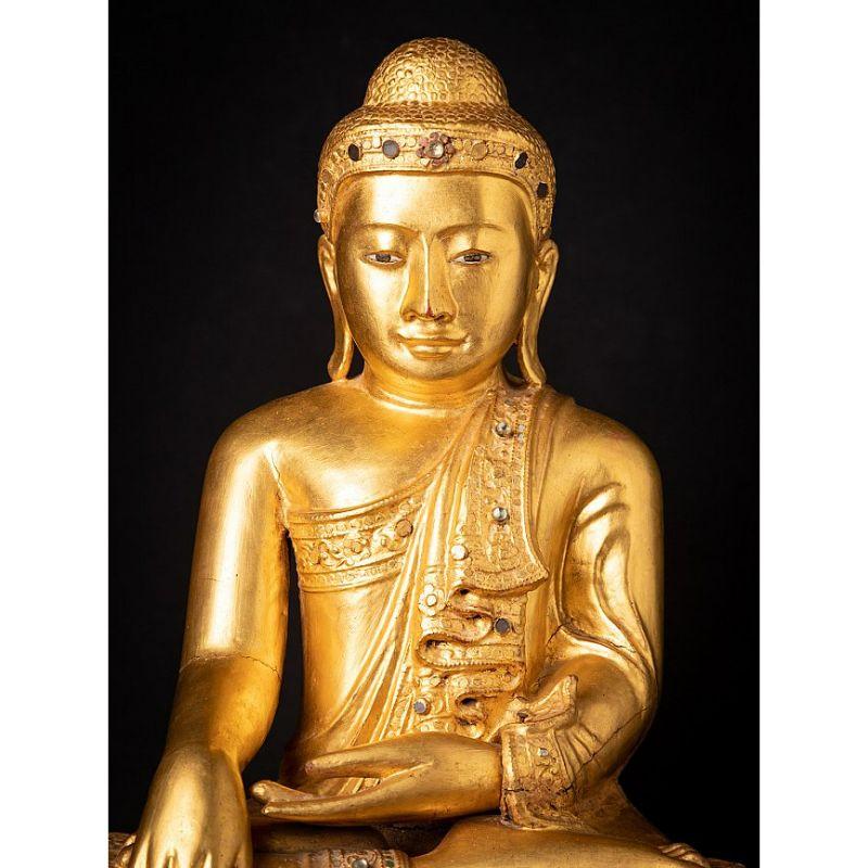 Antique Wooden Burmese Mandalay Buddha from Burma For Sale 5