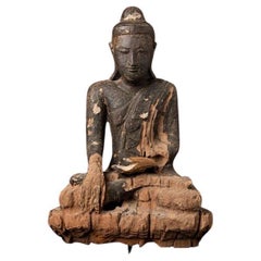 Antique Wooden Burmese Mandalay Buddha from Burma