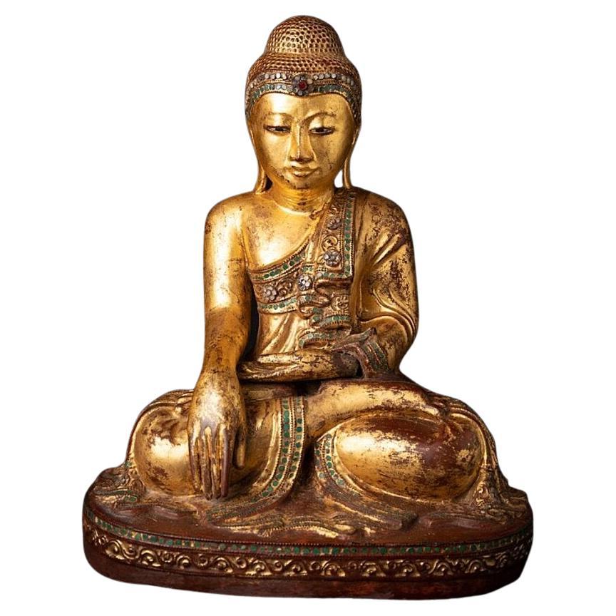 Antique Wooden Burmese Mandalay Buddha from Burma For Sale
