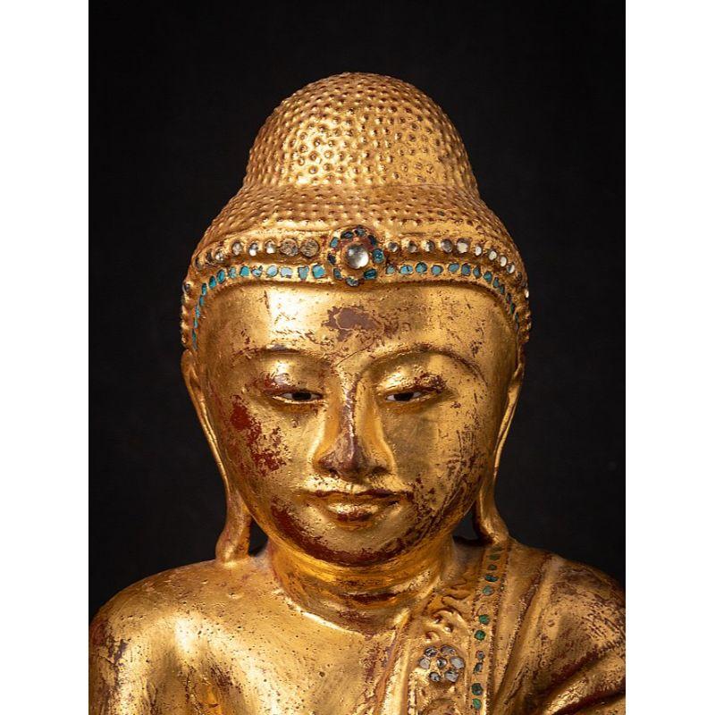 Antique Wooden Burmese Mandalay Buddha Statue from Burma For Sale 6