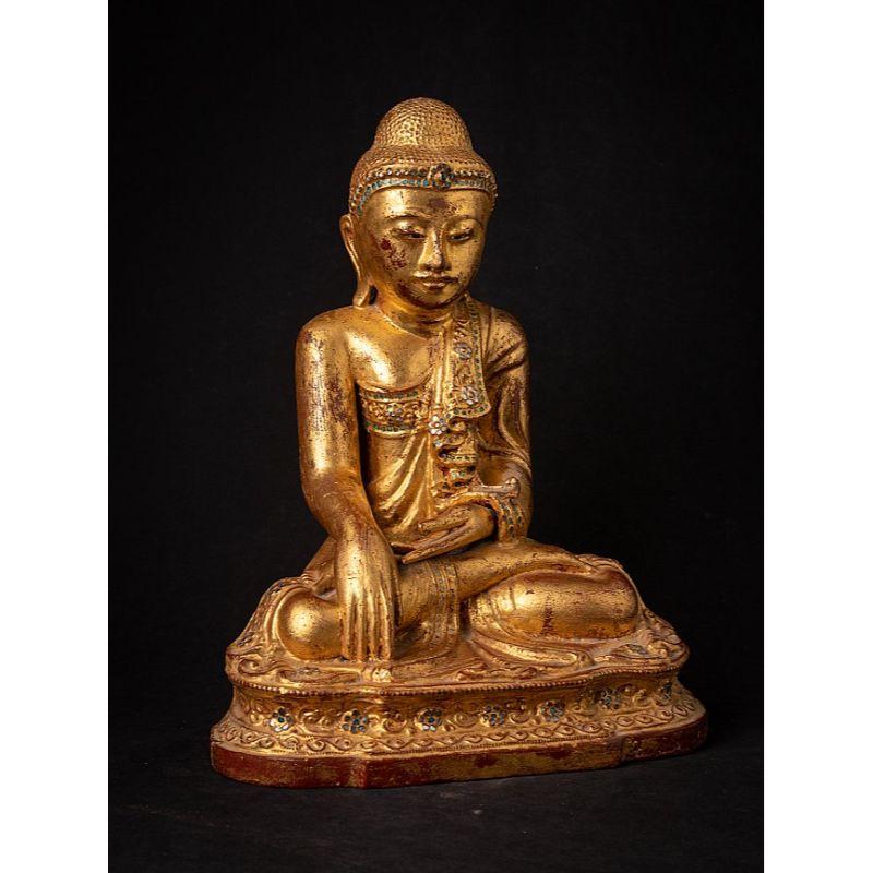 Antique Wooden Burmese Mandalay Buddha Statue from Burma For Sale 2