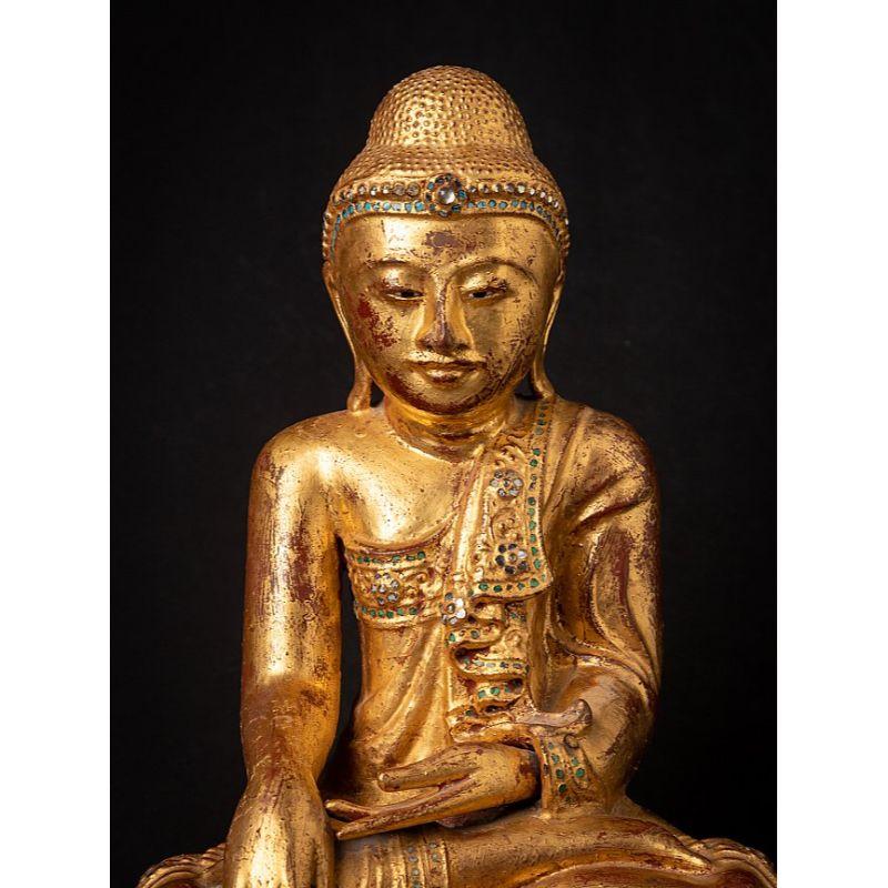 Antique Wooden Burmese Mandalay Buddha Statue from Burma For Sale 5
