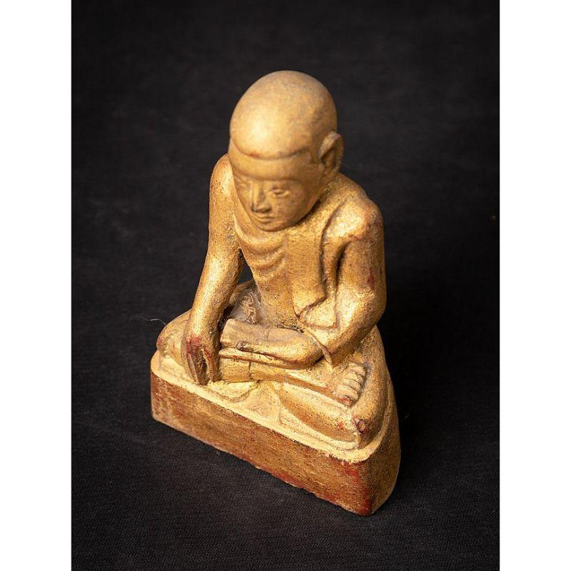 Antique Wooden Burmese Monk from Burma For Sale 9