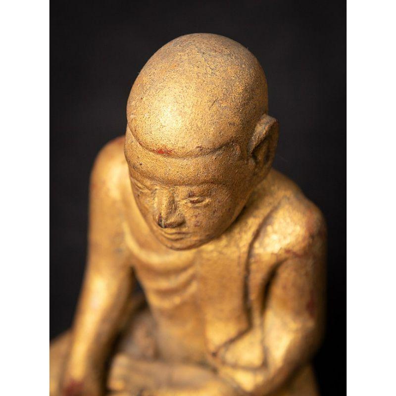 Antique Wooden Burmese Monk from Burma For Sale 10