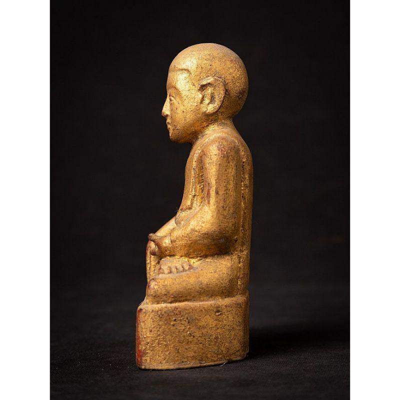 Antique Wooden Burmese Monk from Burma In Good Condition For Sale In DEVENTER, NL