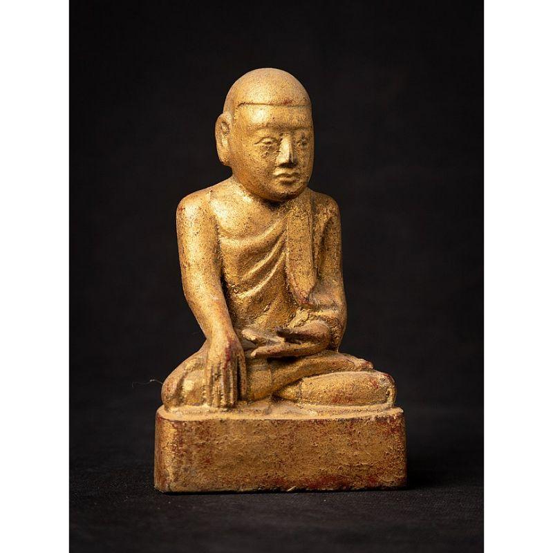 Antique Wooden Burmese Monk from Burma For Sale 2