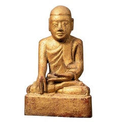Antique Wooden Burmese Monk from Burma