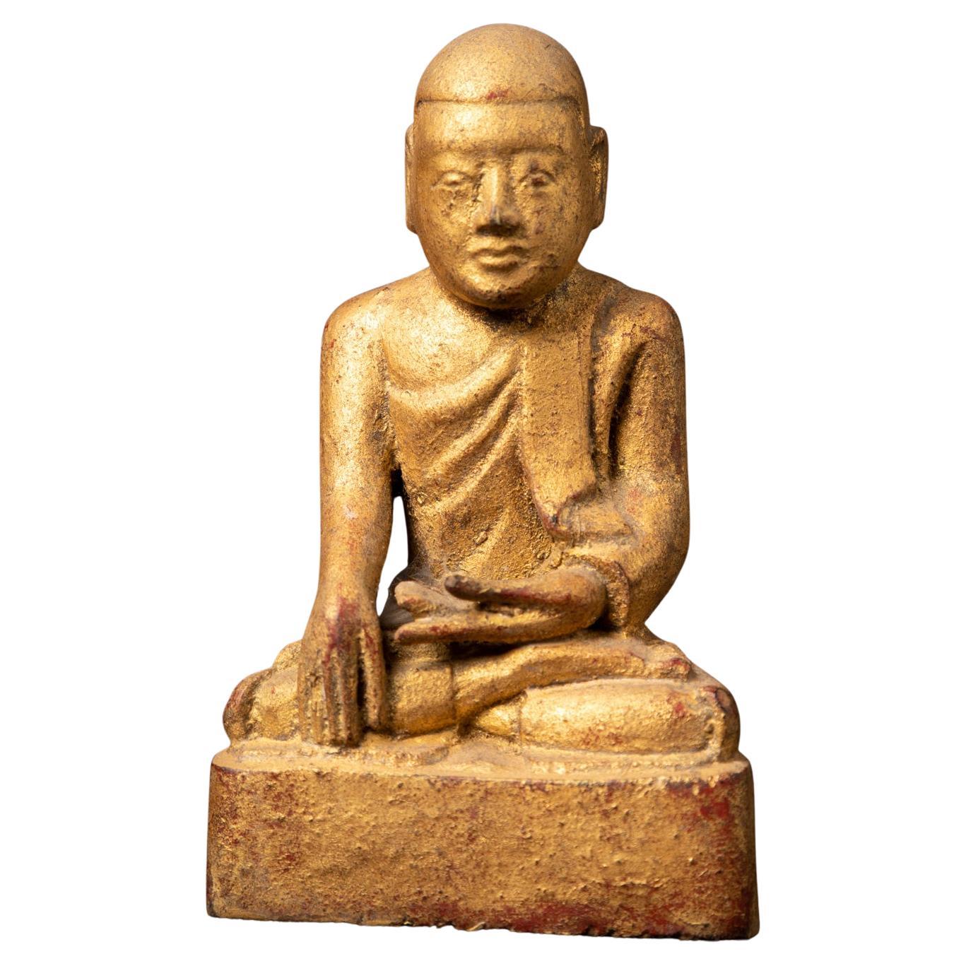 Ancien moine birman en bois de Birmanie